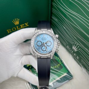 Đồng Hồ Rolex Daytona Fake Cao Cấp Đính Đá Mặt Số Xanh Băng Máy Nhật 40mm (1)