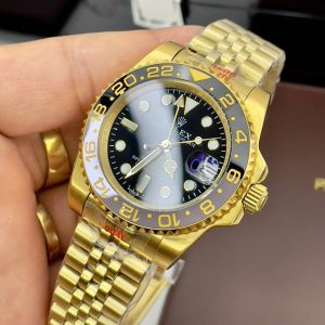 Đồng Hồ Rolex Fake Nhật GMT Master II Mạ Vàng Máy Cơ Automatic 40mm (8)