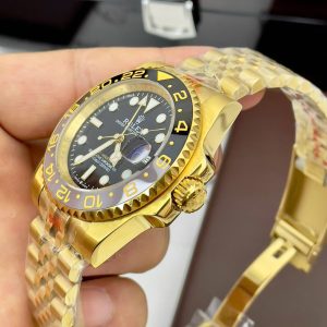 Đồng Hồ Rolex Fake Nhật GMT Master II Mạ Vàng Máy Cơ Automatic 40mm (8)
