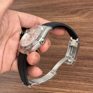 Đồng Hồ Rolex Nam Rep 11 Mặt Trắng Sky Dweller Dây Cao Su Màu Đen 42mm (6)