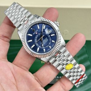 Đồng Hồ Rolex Sky Dweller Replica Cao Cấp Mặt Xanh Dương Máy Thuỵ Sỹ 42mm (5)