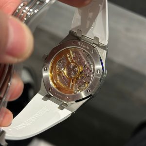 Đồng Hồ Audemars Piguet Royal Oak 15500ST Dây Cao Su Trắng Xưởng APS 41mm (6)
