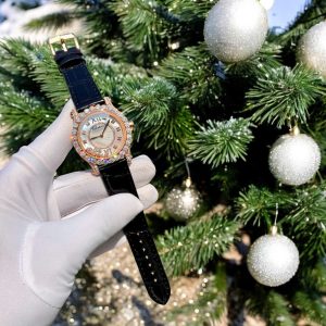 Đồng Hồ Chopard Happy Sport Nữ Bọc Vàng Hồng Đính Đá Moissanite 36mm