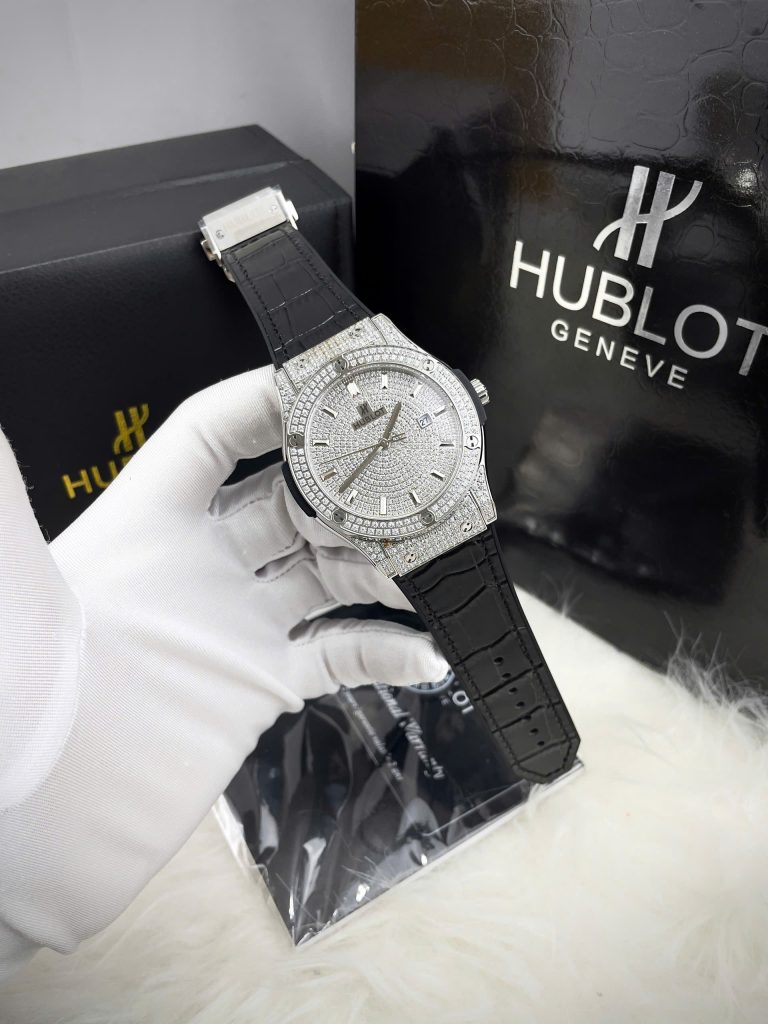 Đồng Hồ Hublot Automatic Nam Đính Full Đá Màu Fake Máy Cơ Nhật 42mm (1)