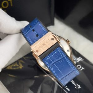 Đồng Hồ Hublot Cơ Lộ Máy Nam Đính Đá Màu Xanh Dương Fake Nhật 42mm (3)