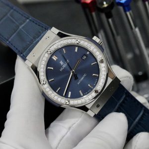 Dong Ho Hublot Nam Dinh Da Classic Fusion Mat Xanh Replica Xuong HB 42mm 8