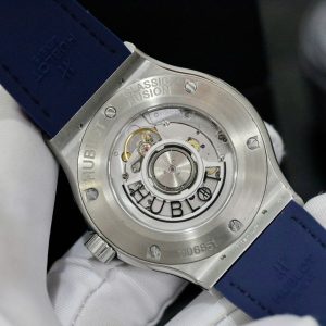Đồng Hồ Hublot Nam Đính Đá Mặt Xanh Replica Xưởng HB Classic Fusion 42mm (6)