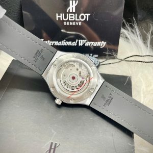 Đồng Hồ Hublot Nữ Dây Cao Su Màu Trắng Đính Đá Máy Cơ Nhật Miyota 8215 33mm (1)