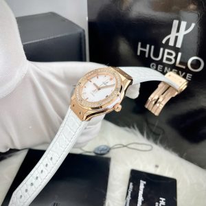 Đồng Hồ Hublot Nữ Màu Trắng Đính Đá Máy Cơ Automatic Nhật Miyota 8215 33mm (6)