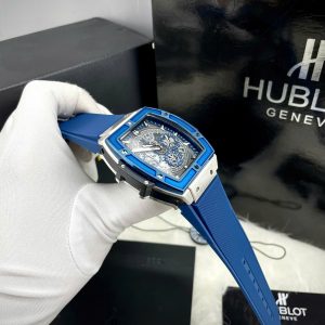 Dong Ho Hublot Spirit Fake Cao Cap May Co Nhat Mau Xanh Gia Re 45mm 1