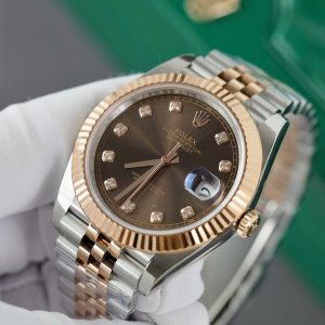 Dong Ho Nam Rolex DateJust Super Fake Cao Cap Mat Chocolate May Thuy Sy 41mm 3