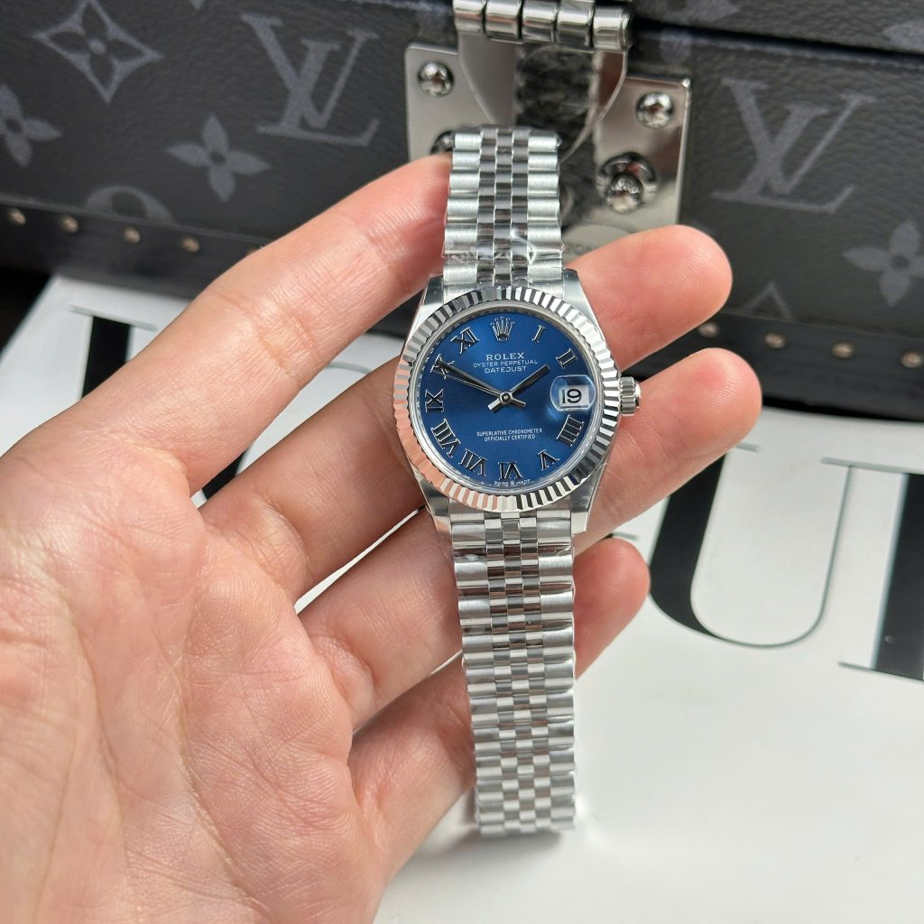 Đồng Hồ Nữ Rolex Rep 11 DateJust Mặt Xanh Dương Nhà Máy THB 31mm (4)