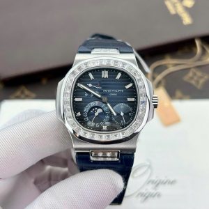 Đồng Hồ Patek Philippe Nautilus 5724G Đính Đá Moissanite Hong Kong Full Chức Năng PPF 40mm (8)