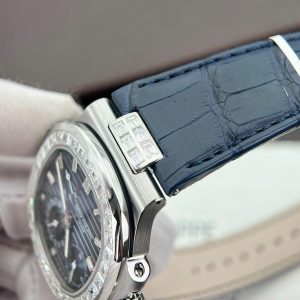 Đồng Hồ Patek Philippe Nautilus 5724G Đính Đá Moissanite Hong Kong Full Chức Năng PPF 40mm (8)