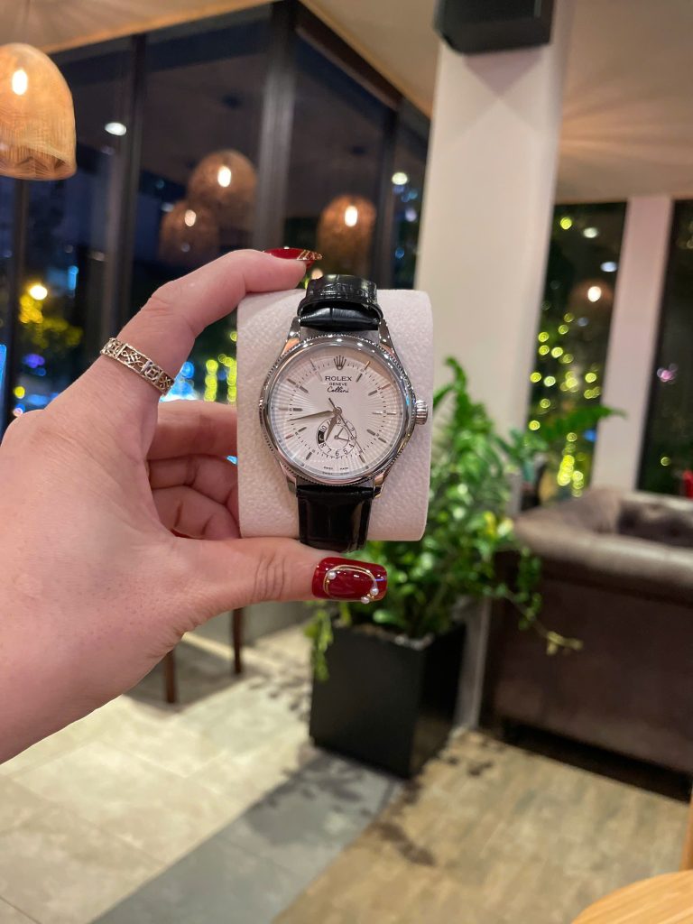 Đồng Hồ Rolex Automatic Nam Fake Máy Cơ Nhật Dây Da Màu Đen 39mm (4)