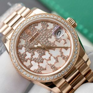 Đồng Hồ Rolex Datejust 278285RBR Butterfly Nữ Bọc Vàng Đính Moissanite 31mm (5)