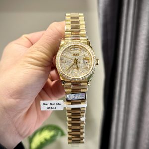 Đồng Hồ Rolex Day-Date 228348RBR Phủ Vàng Thật Đính Đá Moissanite Xưởng QF 40mm (1)