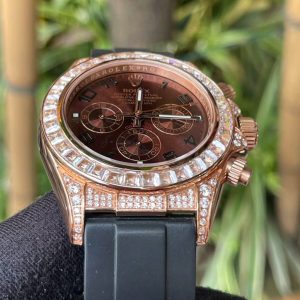 Đồng Hồ Rolex Daytona Fake Cao Cấp Máy Nhật Đính Đá Mặt Nâu 40mm (2)