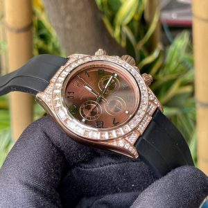 Đồng Hồ Rolex Daytona Fake Cao Cấp Máy Nhật Đính Đá Mặt Nâu 40mm (2)