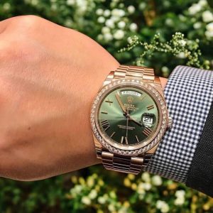 Đồng Hồ Rolex Fake Thuỵ Sỹ Day-Date 228238 Mặt Xanh Olive 40mm (5)