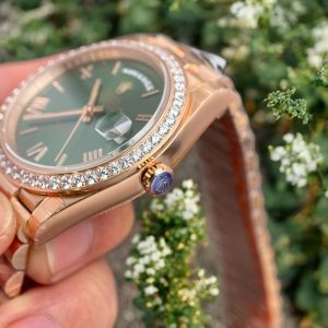 Đồng Hồ Rolex Fake Thuỵ Sỹ Day-Date 228238 Mặt Xanh Olive 40mm (5)