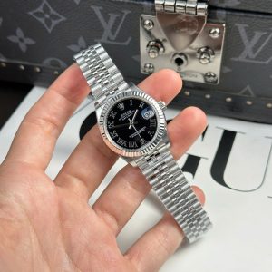Đồng Hồ Rolex Rep 11 DateJust Mặt Đen Cọc Số La Mã Nhà Máy THB Nữ 31mm (1)