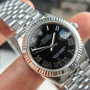 Đồng Hồ Rolex Rep 11 DateJust Mặt Đen Cọc Số La Mã Nhà Máy THB Nữ 31mm (1)