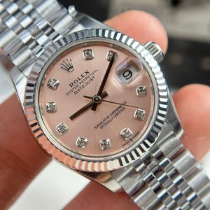 Đồng Hồ Rolex Rep 11 DateJust Mặt Hồng Cọc Số Đá Nhà Máy THB Nữ 31mm (1)