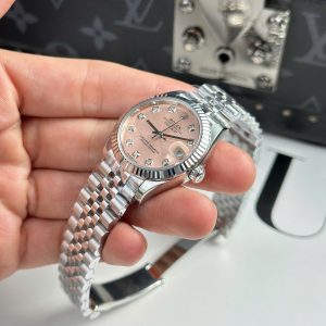 Đồng Hồ Rolex Rep 11 DateJust Mặt Hồng Cọc Số Đá Nhà Máy THB Nữ 31mm (1)