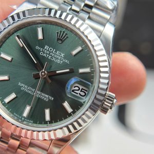 Đồng Hồ Rolex Rep 11 DateJust Mặt Xanh Lá Cây Nhà Máy THB Nữ 31mm (2)