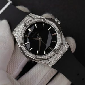 Đồng Hồ Hublot Orlinski Titanium Đính Full Kim Cương Nhân Tạo Chế Tác Hong Kong 40mm (4)