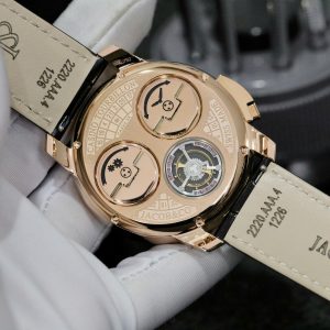 Đồng Hồ Jacob & Co Rep 11 Casino Roulette Màu Vàng Hồng Dây Da Màu Đen 44mm (3)