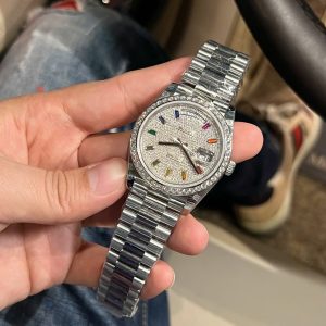 Đồng Hồ Rolex Chế Tác Day-Date 228349RBR Độ Đá Moissanite Xưởng GM 40mm (1)
