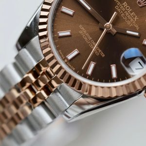 Đồng Hồ Rolex Rep 1 1 DateJust Nữ Đính Đá Mặt Chocolate Dạ Quang Nhà Máy GS 31mm (10)