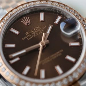 Dong Ho Rolex Rep 1 1 DateJust Nu Dinh Da Mat Chocolate Nha May GS 31mm 7
