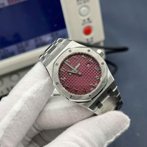 Đồng Hồ Audemars Piguet Royal Oak Dark Pink Cọc Số Ả Rập Replica 11 Máy Pin 33mm (6)