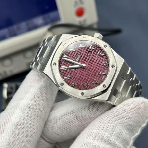 Đồng Hồ Audemars Piguet Royal Oak Dark Pink Cọc Số Ả Rập Replica 11 Máy Pin 33mm (6)
