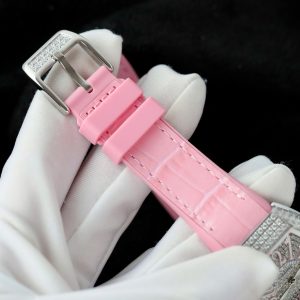 Dong Ho Franck Muller Nu Sieu Cap Vanguard V32 Dinh Da Day Cao Su Mau Hong 36mm 1