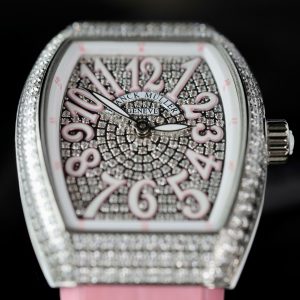 Dong Ho Franck Muller Nu Sieu Cap Vanguard V32 Dinh Da Day Cao Su Mau Hong 36mm 8
