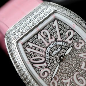 Dong Ho Franck Muller Nu Sieu Cap Vanguard V32 Dinh Da Day Cao Su Mau Hong 36mm 9