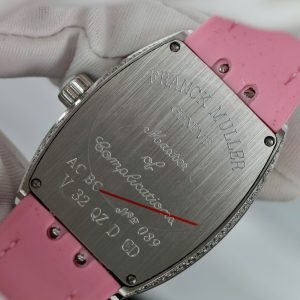 Dong Ho Franck Muller Nu Sieu Cap Vanguard V32 Dinh Full Da Day Cao Su Mau Hong 36mm 1