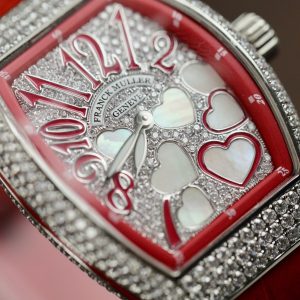 Đồng Hồ Franck Muller V32 Nữ Siêu Cấp Trái Tim Đính Full Kim Cương Moissanite 36mm (10)