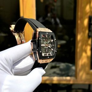 Đồng Hồ Hublot Fake Cao Cấp Spirit Of Big Bang King Gold Viền Đen Xưởng HB 45mm (5)