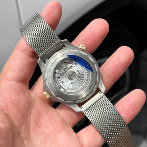 Dong Ho Omega Seamaster Diver 300M Titanium Bronze Gold Chronometer Rep 11 Xuong VS 42mm 5