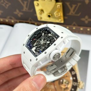 Đồng Hồ Richard Mille Rep 1 1 RM055 Bubba Watson Chế Tác Vỏ Gốm Trắng Xưởng ZF 42,7x49,9mm (1)