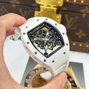 Đồng Hồ Richard Mille Rep 1 1 RM055 Bubba Watson Chế Tác Vỏ Gốm Trắng Xưởng ZF 42,7x49,9mm (1)