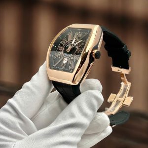 Đồng Hồ Franck Muller Vanguard V45 Replica Cao Cấp Màu Vàng Hồng Nhà Máy ABF 45mm (6)