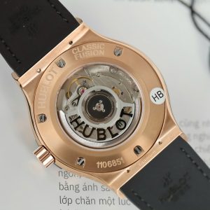 Đồng Hồ Hublot Nam Rep 11 Đính Đá Màu Đen Classic Fusion King Gold Xưởng HB 42mm