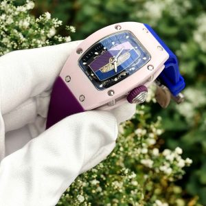 Đồng Hồ Richard Mille RM07-01 Pastel Pink Vỏ Gốm Replica Cao Cấp Nữ 36mm (7)