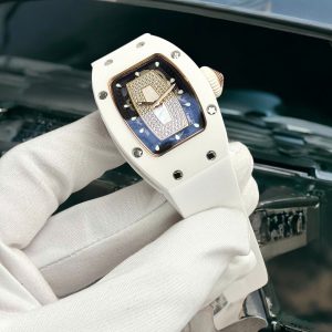 Đồng Hồ Richard Mille Rep 11 RM07 Gốm Trắng Dây Cao Su Máy Cơ Automatic 36mm (1)